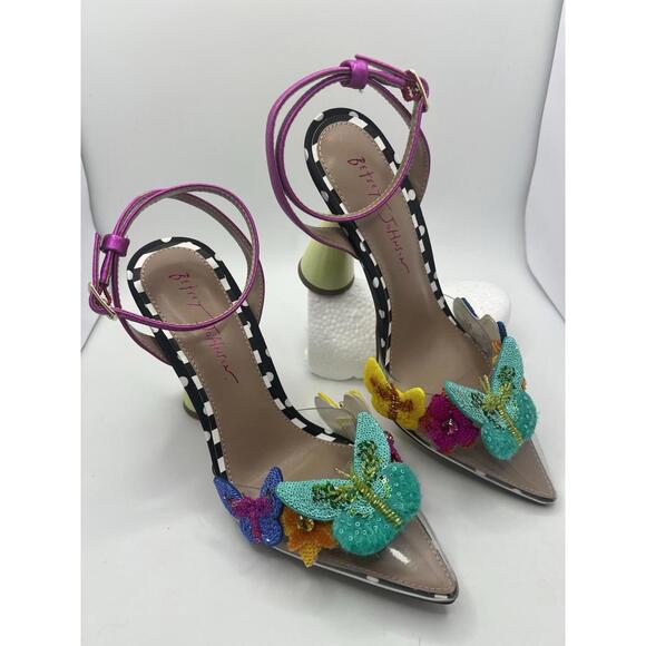 Betsey Johnson Shoes - Betsy Johnson Women's Kamilla Butterfly Sequin Vinyl Pumps Size 7  Sassy 4" Heel